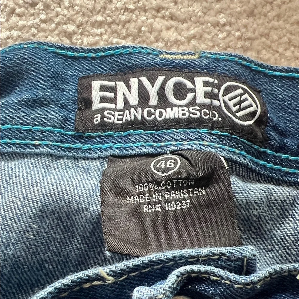 Vintage Y2K ENCYE a Sean Combs Co. Denim Jean Shorts Mens Size 46 Blue‎